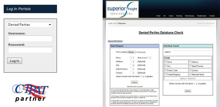 denied parties database